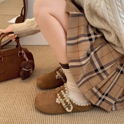 2025秋冬新款復古包頭勃肯鞋女外穿包頭半拖鞋一腳蹬懶人鞋 2025秋冬新款復古包頭勃肯鞋女外穿包頭半拖鞋一腳蹬懶人鞋