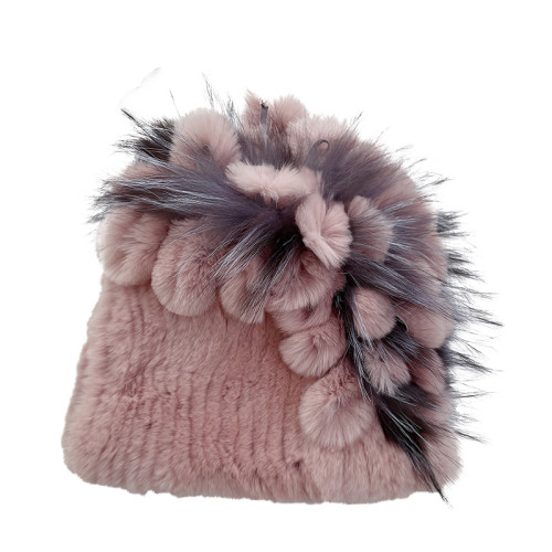 時尚獺兔毛帽子女狐狸毛花帽秋冬韓版保暖毛線護耳真皮毛皮草帽子 時尚獺兔毛帽子女狐狸毛花帽秋冬韓版保暖毛線護耳真皮毛皮草帽子