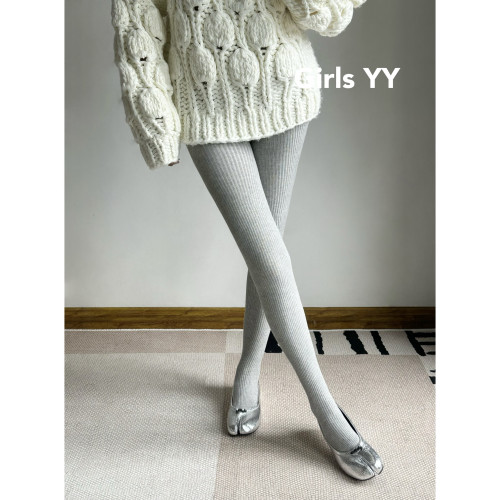 GirlsYY分趾竪條紋連褲襪百搭壓力襪二趾襪純黑打底褲長襪顯瘦