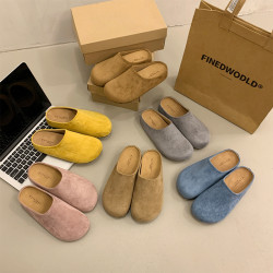 厚底勃肯鞋女2025春季博肯一腳蹬嬾人鞋包頭半拖鞋森系內增高單鞋