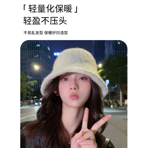 大頭圍漁夫帽女秋冬季氣質羊毛帽子毛絨羊羔毛水桶帽冬天保暖盆帽 大頭圍漁夫帽女秋冬季氣質羊毛帽子毛絨羊羔毛水桶帽冬天保暖盆帽