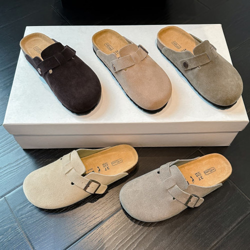 勃肯鞋女夏季真皮厚底2025新款軟木半拖男女同款復古包頭博肯拖鞋 勃肯鞋女夏季真皮厚底2025新款軟木半拖男女同款復古包頭博肯拖鞋