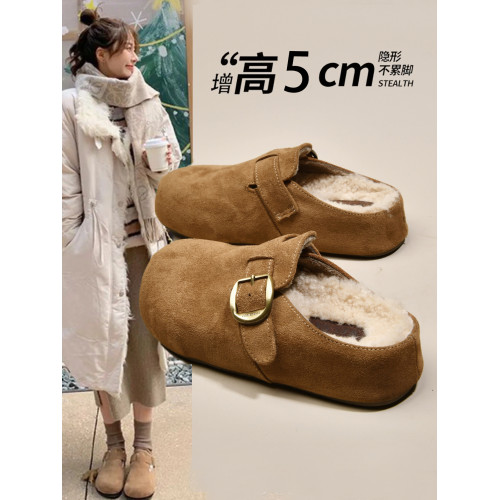 巨好看厚底內增高加絨勃肯鞋包頭半拖鞋女外穿2025新款秋冬棉拖鞋 巨好看厚底內增高加絨勃肯鞋包頭半拖鞋女外穿2025新款秋冬棉拖鞋