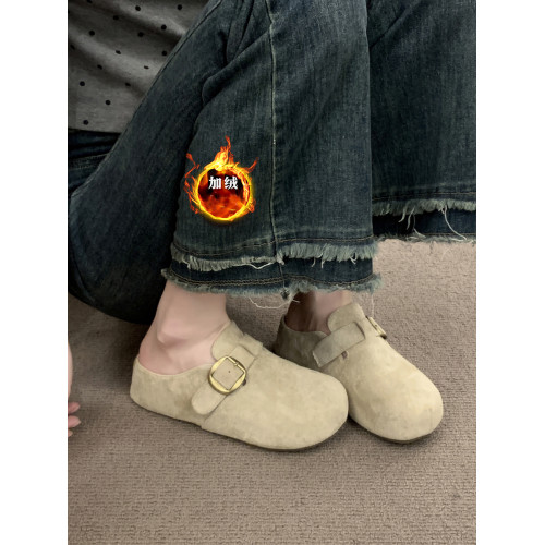 巨好看厚底內增高加絨勃肯鞋包頭半拖鞋女外穿2025新款秋冬棉拖鞋 巨好看厚底內增高加絨勃肯鞋包頭半拖鞋女外穿2025新款秋冬棉拖鞋