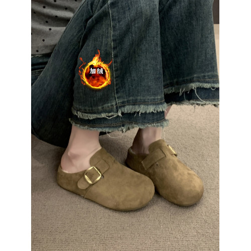 巨好看厚底內增高加絨勃肯鞋包頭半拖鞋女外穿2025新款秋冬棉拖鞋 巨好看厚底內增高加絨勃肯鞋包頭半拖鞋女外穿2025新款秋冬棉拖鞋