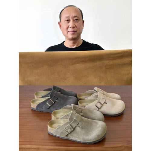勃肯鞋真牛皮橡木真皮包頭拖鞋男女同款平底半拖女春夏季外穿博肯
