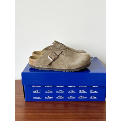 勃肯鞋真牛皮橡木真皮包頭拖鞋男女同款平底半拖女春夏季外穿博肯