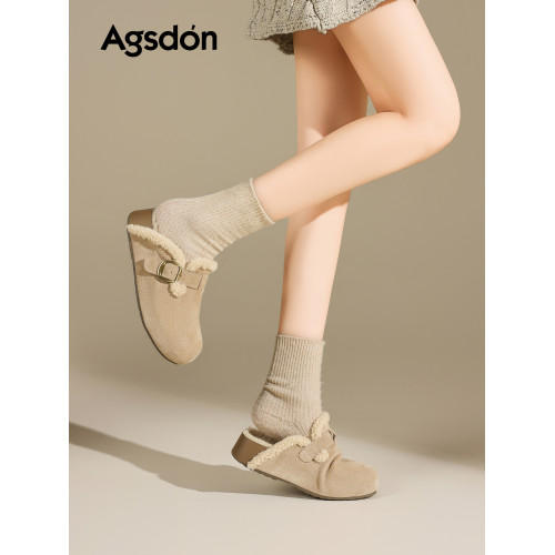 厚底勃肯鞋女2025新款秋冬外穿一腳蹬增高包頭半拖鞋子爆加絨棉鞋 厚底勃肯鞋女2025新款秋冬外穿一腳蹬增高包頭半拖鞋子爆加絨棉鞋