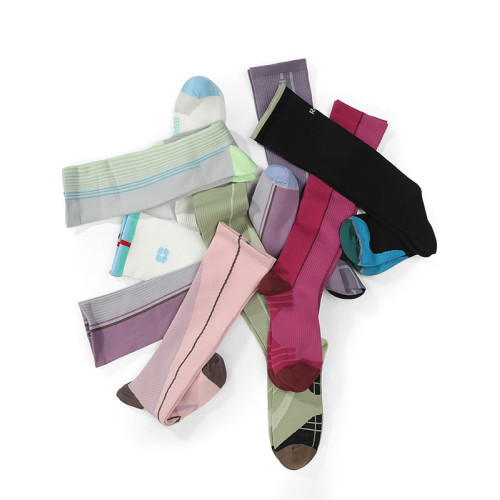 山系戶外微壓薄款運動壓力襪專業跑步跳繩健身小腿肌能女土長筒襪