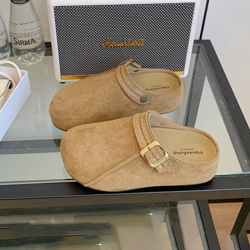 厚底內增高勃肯鞋兩穿包頭半拖鞋女款外穿2025秋季新款復古博肯鞋 厚底內增高勃肯鞋兩穿包頭半拖鞋女款外穿2025秋季新款復古博肯鞋