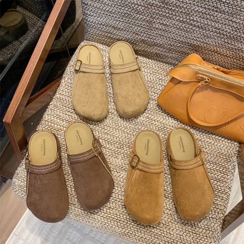 厚底內增高勃肯鞋兩穿包頭半拖鞋女款外穿2025秋季新款復古博肯鞋 厚底內增高勃肯鞋兩穿包頭半拖鞋女款外穿2025秋季新款復古博肯鞋