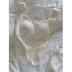 Kbra法式蕾絲保暖吊帶背心女士2025新款冬季帶胸墊內搭可外穿上衣