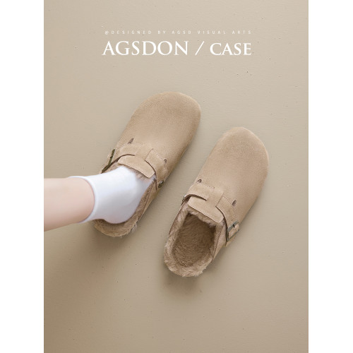 加絨勃肯鞋女冬季厚底雪地靴2025新款半拖棉鞋加厚包頭毛毛女鞋子 加絨勃肯鞋女冬季厚底雪地靴2025新款半拖棉鞋加厚包頭毛毛女鞋子