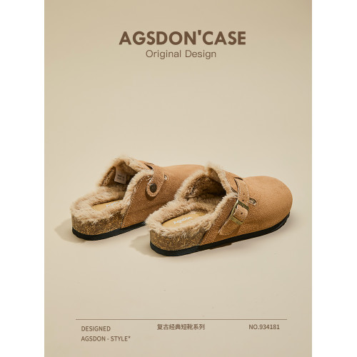 加絨勃肯鞋女冬季厚底雪地靴2025新款半拖棉鞋加厚包頭毛毛女鞋子 加絨勃肯鞋女冬季厚底雪地靴2025新款半拖棉鞋加厚包頭毛毛女鞋子