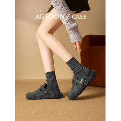 加絨勃肯鞋女2025新款秋冬季厚底雪地靴一腳蹬包頭半拖鞋保暖棉鞋