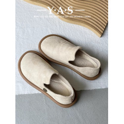 2025春季新款日系大頭鞋學院風休閒軟底勃肯鞋一腳蹬女鞋樂福鞋