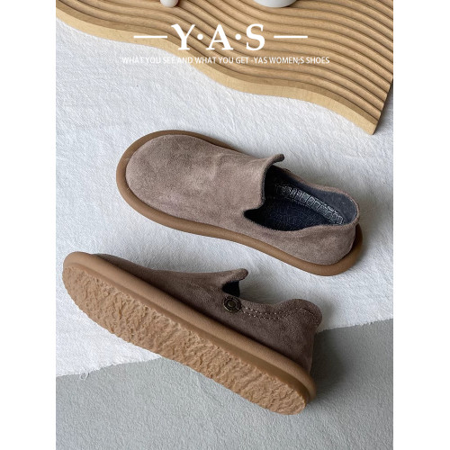 2025春季新款日系大頭鞋學院風休閒軟底勃肯鞋一腳蹬女鞋樂福鞋 2025春季新款日系大頭鞋學院風休閒軟底勃肯鞋一腳蹬女鞋樂福鞋