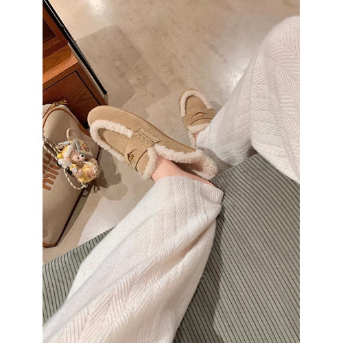 真皮~min家金幣包頭穆勒羊羔毛毛半拖女秋冬外穿休閒保暖拖鞋平底 真皮~min家金幣包頭穆勒羊羔毛毛半拖女秋冬外穿休閒保暖拖鞋平底