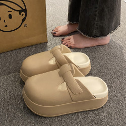 包頭涼拖鞋女款夏季2025新款簡約時尚外穿厚底增高防滑沙灘勃肯鞋