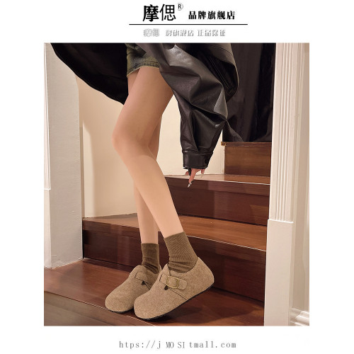 內增高厚底加絨勃肯鞋一腳蹬毛毛鞋2025新款秋冬博肯單鞋豆豆棉鞋 內增高厚底加絨勃肯鞋一腳蹬毛毛鞋2025新款秋冬博肯單鞋豆豆棉鞋