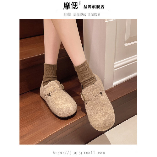 內增高厚底加絨勃肯鞋一腳蹬毛毛鞋2025新款秋冬博肯單鞋豆豆棉鞋 內增高厚底加絨勃肯鞋一腳蹬毛毛鞋2025新款秋冬博肯單鞋豆豆棉鞋