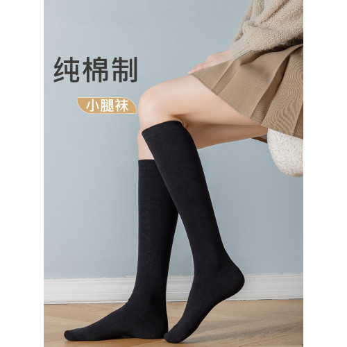 黑色小腿襪子女夏季薄款日系jk中筒半腿純棉長筒襪過膝瘦腿壓力襪