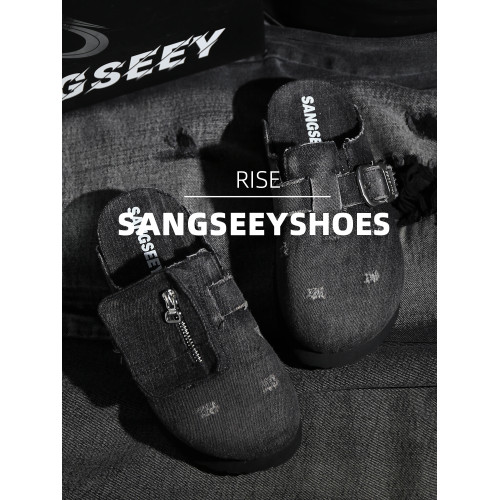 Sangseey5CM勃肯鞋透氣吸汗包頭厚底半拖鞋男水洗復古一腳蹬女鞋 Sangseey5CM勃肯鞋透氣吸汗包頭厚底半拖鞋男水洗復古一腳蹬女鞋