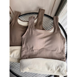 保暖吊帶背心女加絨加厚美背帶胸墊修身顯瘦打底無袖上衣女秋冬季