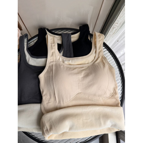 保暖吊帶背心女加絨加厚美背帶胸墊修身顯瘦打底無袖上衣女秋冬季 保暖吊帶背心女加絨加厚美背帶胸墊修身顯瘦打底無袖上衣女秋冬季