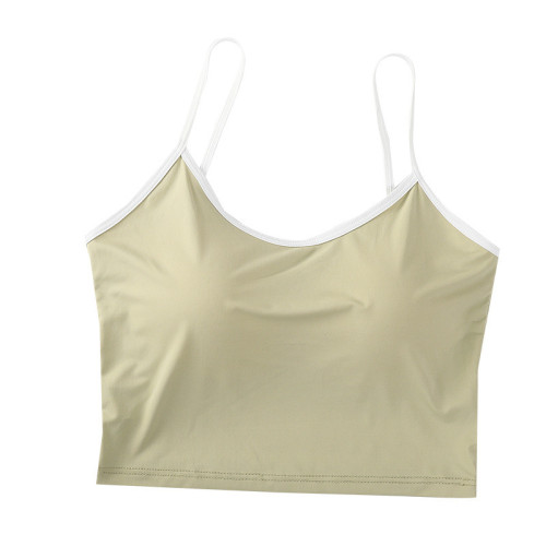 春夏新款冰絲帶胸墊美背文胸女運動打底內衣吊帶背心裹胸 春夏新款冰絲帶胸墊美背文胸女運動打底內衣吊帶背心裹胸
