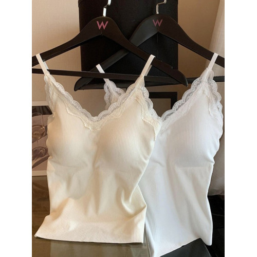 山羊絨自髮熱保暖磨毛背心自帶胸墊蕾絲邊內衣女秋冬加厚吊帶內搭 山羊絨自髮熱保暖磨毛背心自帶胸墊蕾絲邊內衣女秋冬加厚吊帶內搭