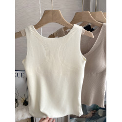 磨毛帶胸墊吊帶背心女文胸一體內衣秋冬加絨保暖舒適內搭打底上衣