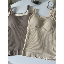 加絨吊帶背心女秋冬2025新款加厚帶胸墊美背保暖內衣內搭打底上衣