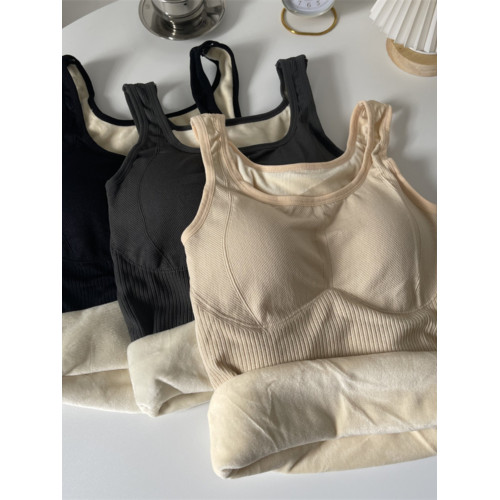 加絨吊帶背心女秋冬2025新款加厚帶胸墊美背保暖內衣內搭打底上衣 加絨吊帶背心女秋冬2025新款加厚帶胸墊美背保暖內衣內搭打底上衣