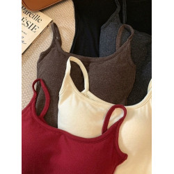 雙面磨毛絨帶胸墊內搭純欲打底吊帶背心女秋冬季加厚保暖內衣上衣