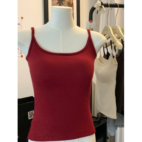 雙面磨毛絨帶胸墊內搭純欲打底吊帶背心女秋冬季加厚保暖內衣上衣 雙面磨毛絨帶胸墊內搭純欲打底吊帶背心女秋冬季加厚保暖內衣上衣