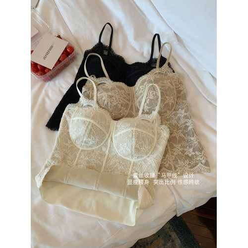 JoyceBra 純欲風蕾絲保暖背心女帶胸墊修身吊帶內搭外穿打底上衣 JoyceBra 純欲風蕾絲保暖背心女帶胸墊修身吊帶內搭外穿打底上衣