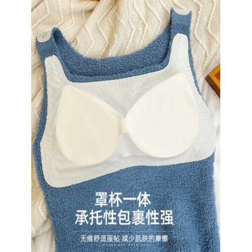 新款秋冬長款羊羔絨保暖背心帶胸墊可拆卸胸墊外穿內搭保暖內衣女 新款秋冬長款羊羔絨保暖背心帶胸墊可拆卸胸墊外穿內搭保暖內衣女