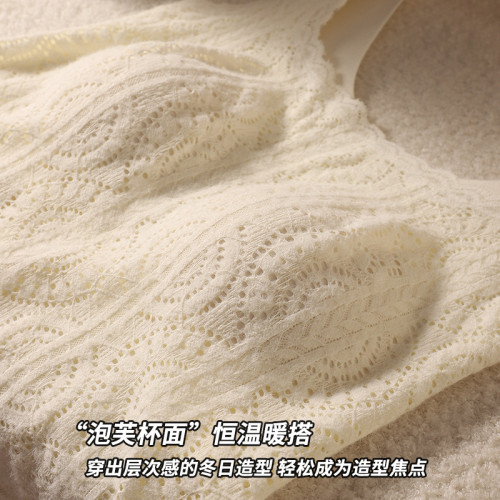 2025新款爆款法式蕾絲性感保暖吊帶背心女帶胸墊修身內搭外穿 2025新款爆款法式蕾絲性感保暖吊帶背心女帶胸墊修身內搭外穿