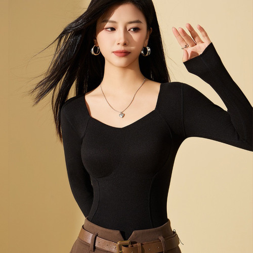 8867秋冬新款保暖內衣女帶胸墊打底衫長袖上衣修身顯瘦石墨烯 8867秋冬新款保暖內衣女帶胸墊打底衫長袖上衣修身顯瘦石墨烯