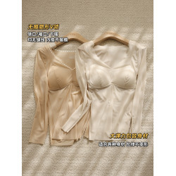 貼身日記超薄面膜美膚肌底衣恒溫速暖打底衫帶胸墊隱形保暖內衣女