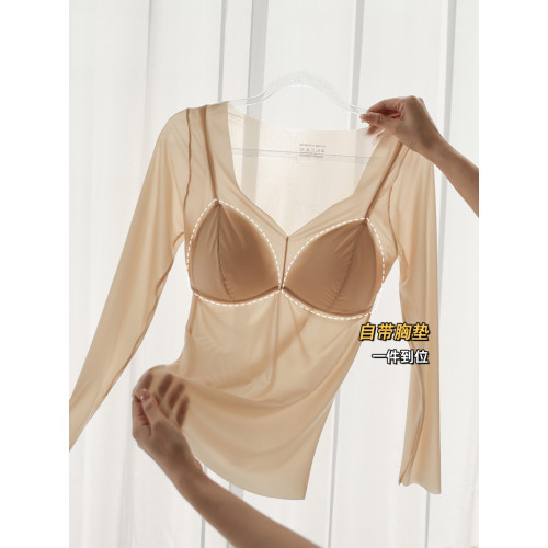 貼身日記超薄面膜美膚肌底衣恒溫速暖打底衫帶胸墊隱形保暖內衣女 貼身日記超薄面膜美膚肌底衣恒溫速暖打底衫帶胸墊隱形保暖內衣女