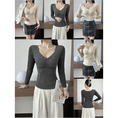 德絨蠶絲髮熱保暖內衣女秋冬季帶胸墊一體免穿文胸內搭打底衫秋衣 德絨蠶絲髮熱保暖內衣女秋冬季帶胸墊一體免穿文胸內搭打底衫秋衣