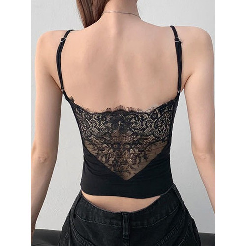 新款百搭帶胸墊純欲方領內搭吊帶背心女春秋蕾絲美背顯瘦外穿 新款百搭帶胸墊純欲方領內搭吊帶背心女春秋蕾絲美背顯瘦外穿