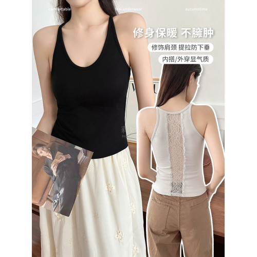 秋冬季保暖背心女士內搭內衣帶胸墊美背打底防寒德絨磨毛上衣吊帶 秋冬季保暖背心女士內搭內衣帶胸墊美背打底防寒德絨磨毛上衣吊帶