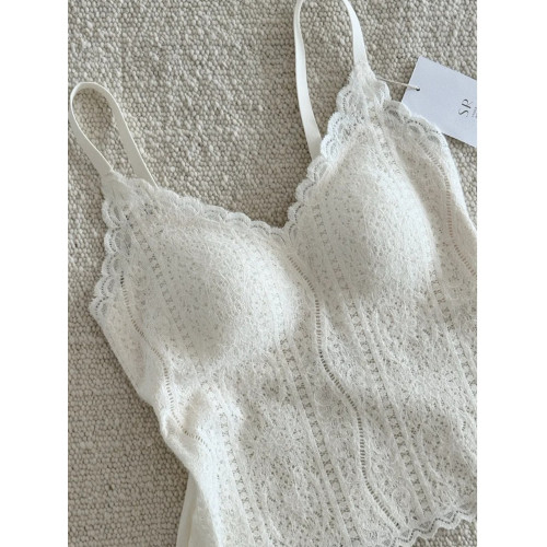 毛絨絨蕾絲法式內搭美背內衣女帶胸墊顯瘦吊帶背心可外穿保暖打底 毛絨絨蕾絲法式內搭美背內衣女帶胸墊顯瘦吊帶背心可外穿保暖打底