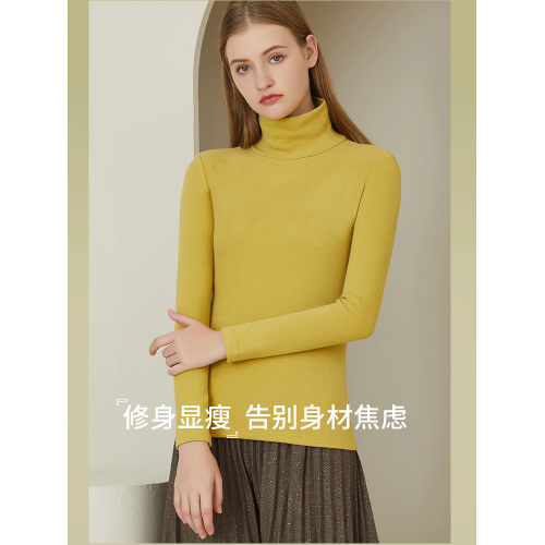 高領保暖內衣女冬季加絨加厚帶胸墊長袖T恤內搭秋衣免文胸打底衫 高領保暖內衣女冬季加絨加厚帶胸墊長袖T恤內搭秋衣免文胸打底衫