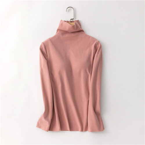 德絨帶胸墊長袖半高領保暖內衣女秋冬陽離子雙面絨打底衫上衣外穿 德絨帶胸墊長袖半高領保暖內衣女秋冬陽離子雙面絨打底衫上衣外穿