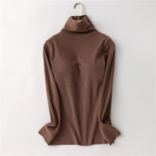 德絨帶胸墊長袖半高領保暖內衣女秋冬陽離子雙面絨打底衫上衣外穿 德絨帶胸墊長袖半高領保暖內衣女秋冬陽離子雙面絨打底衫上衣外穿