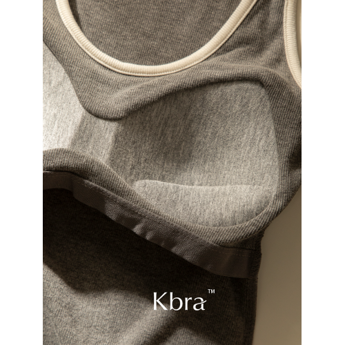 Kbra法式撞色珍珠絨保暖背心女秋冬帶胸墊美背吊帶內搭外穿打底衫 Kbra法式撞色珍珠絨保暖背心女秋冬帶胸墊美背吊帶內搭外穿打底衫